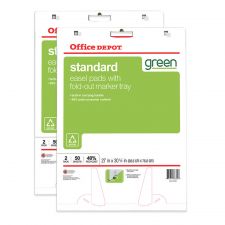 Bleed Resistant Easel Pads, 27" x 32", 50 Sheets, 40% Recycled, White, Pack of 2