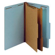 Classification Folders, 2 Dividers, Legal Size (8-1/2" x 14"), 2-1/2" Expansion, Blue, Box Of 10
