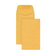 Coin Envelopes, 2-1/2" x 4-1/4", Gummed Seal, Manila, Box Of 500