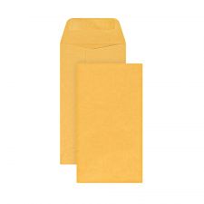 Coin Envelopes, 3-1/2" x 6-1/2", Gummed Seal, Manila, Box Of 500