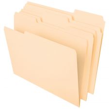 File Folders, 1/3 Tab Cut, Assorted Position, Letter Size, Manila, Pack Of 100 Folders