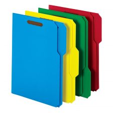File Folders With 2 Fasteners, 1/3 Tab, Letter Size, Assorted Colors, Pack Of 50