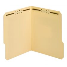 File Folders With Fasteners, 3/4" Expansion, 8 1/2" x 11", Letter, Manila, Box of 25