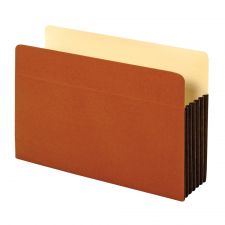 Heavy-Duty File Pockets, 5 1/4" Expansion, 8 1/2" x 14", Legal Size, 30% Recycled, Brown, Box Of 10 File Pockets