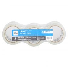 Heavy Duty Shipping Packing Tape, 1.89" x 54.6 Yd., Crystal Clear, Pack Of 3 Rolls