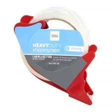 Heavy Duty Shipping Packing Tape With Dispenser, 1.89" x 43.7 Yd., Crystal Clear
