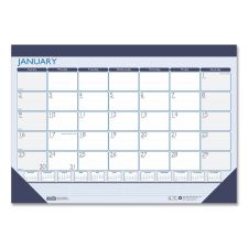 House of Doolittle Recycled Contempo Desk Pad Calendar, 22 x 17, White/Blue Sheets, Blue Binding, Blue Corners, 12-Month (Jan to Dec): 2026