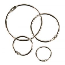 Loose-Leaf Rings, Assorted Sizes, Pack Of 20