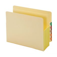 Pendaflex End-Tab File Pockets With Tyvek Gusset, 5 1/4" Expansion, Letter Size, Manila, Pack Of 10 Pockets