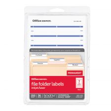 Print-Or-Write Color Permanent File Folder Labels, OD98817, Rectangle, 5/8" x 3 1/2", Dark Blue, Pack Of 252