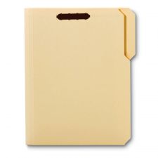 Reinforced Manila Folder With 2 Embossed Fasteners, 1/3-Cut Tabs, Letter Size, Box Of 50
