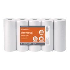 Thermal Paper Rolls, 3-1/8" x 230', White, Pack Of 10