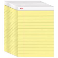 Writing Pads, 8 1/2" x 11 3/4", Legal/Wide Ruled, 50 Sheets, Canary, Pack Of 12 Pads