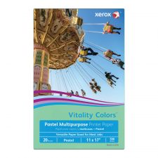 Xerox Vitality Colors Multi-Use Printer & Copy Paper, 1 Ream, Green, Ledger (11" x 17"), 500 Sheets Per Ream, 20 Lb, 30% Recycled