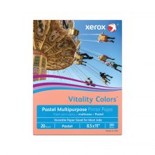 Xerox Vitality Colors Multi-Use Printer & Copy Paper, 1 Ream, Salmon, Letter (8.5" x 11"), 500 Sheets Per Ream, 20 Lb, 30% Recycled