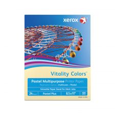 Xerox Vitality Colors Pastel Plus Color Multi-Use Printer & Copy Paper, 1 Ream, Ivory, Letter (8.5" x 11"), 500 Sheets Per Ream, 24 Lb, 30% Recycled