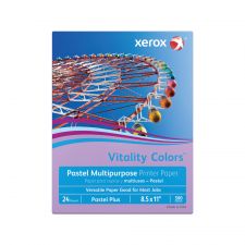 Xerox Vitality Colors Pastel Plus Color Multi-Use Printer & Copy Paper, 1 Ream, Lilac, Letter (8.5" x 11"), 500 Sheets Per Ream, 24 Lb, 30% Recycled