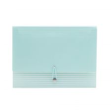 13-Pocket Poly Expanding File Folder, Letter Size, 13" Expansion, Blue/White