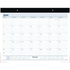 AT-A-GLANCE Desk Pad, 21.75 x 17, White Sheets, Black Binding, Clear Corners, 12-Month (Jan to Dec): 2026