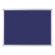 Bi silque Ayda Bulletin Board, 36" x 24", Aluminum Frame With Blue/Silver Finish