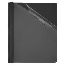 Clear-Front Report Covers With Linen Texture, Black, Pack Of 5