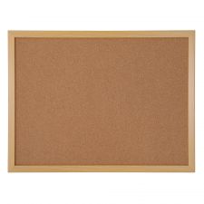 Cork Bulletin Board, 18" x 24", Wood Frame With Light Oak Finish