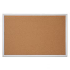 Cork Bulletin Board, 48" x 96", Aluminum Frame With Silver Finish