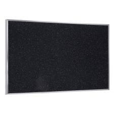 Ghent Rubber Bulletin Board, 4 1/24" x 10 1/24", 90% Recycled, Confetti Satin Aluminum Frame