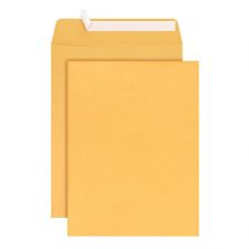 Manila Catalog Envelopes, 9" x 12", Clean Seal, Brown Kraft, Box Of 100