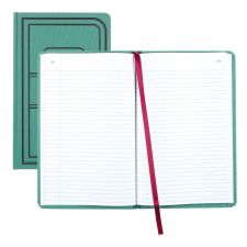 National Sewn Canvas Account Book, 12 1/8" x 7 5/8", 50% Recycled, Green, 35 Lines Per Page, Book Of 500 Pages