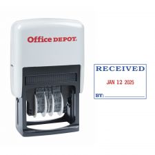 Received Date Stamp Dater, Self-Inking With Extra Pad, 1" x 1-3/4" Impression, Red And Black Ink