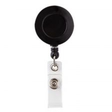 Retracting ID Card Reels, Black, Pack Of 12