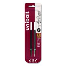 uniball 207 Impact RT Gel Retractable Pen Refills, Bold 1 mm Conical Tip, Black Ink, 2/Pack