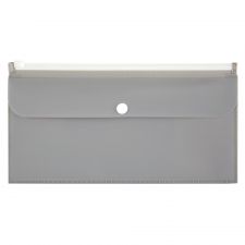 2-Pocket Envelope, 1-1/4" Expansion, Check Size, Gray