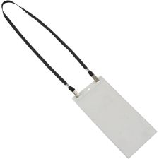 Advantus Event/Credential Badge Holder, 0.1"H x 4"W x 8"L, Clear, Black, 5 / Pack