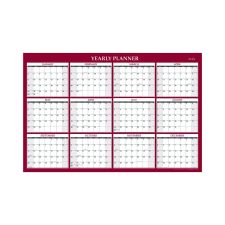 Blue Sky Classic Red Laminated Erasable Wall Calendar, 48 x 32, White/Red/Gray Sheets, 12-Month (Jan to Dec): 2026