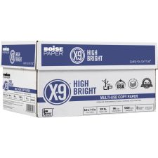 Boise X-9 High Bright Multi-Use Printer & Copy Paper, White, Letter (8.5" x 11"), 5000 Sheets Per Case, 20 Lb, 96 Brightness