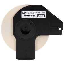 Brother Genuine DK-12033PK Die-Cut File Folder Labels, 3-7/16" x 11/16", White, 300 Labels Per Roll, Box Of 3 Rolls