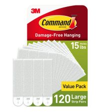 Command Large Picture Hanging Strips, 120 White Adhesive Strip Pairs (240 Strips), Damage Free Hanging Picture Hangers, No Tools Wall Hanging Strips