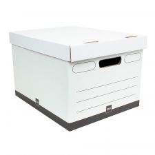 Heavy-Duty Quick Set Up Storage Boxes, Letter/Legal Size, 15" x 12" x 10", White/Black, Pack Of 5