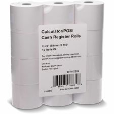 ICONEX 2-1/4"x150' Blended Bond Paper Roll - 2 1/4" x 150 ft - White - 12 / Pack