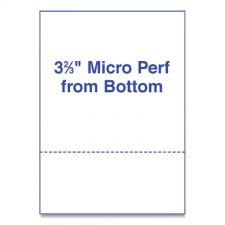 Perforated and Punched Laser Cut Sheets, Micro-Perforated 3.67" from Bottom, 24 lb Bond Weight, 8.5 x 11, White, 500/Ream