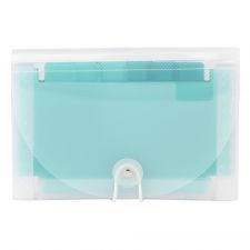 Plastic Polypropylene Accordion Expanding File, 13 Pocket, Expansion 6", Nonstandard size, Teal, Pack of 1