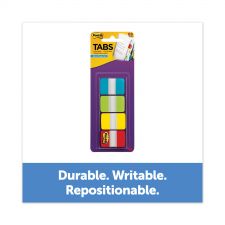 Post-it 1" Wide Tabs with Dispenser, Aqua, Lime, Red, Yellow, 88/Pack