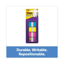 Post-it 1" Wide Tabs with Dispenser, Aqua, Pink, Violet, Yellow, 88/Pack