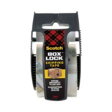 Scotch Box Lock Shipping Packaging Tape with Dispenser, 1.5" Core, 1.88" x 22.2 yds, Clear
