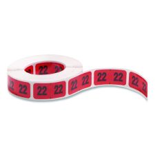 Smead Yearly End Tab File Folder Labels, 22, 0.75 x 1.5, Red, 500 Labels/Roll