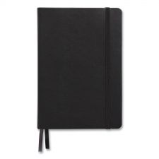 TRU RED Flexible-Cover Business Journal with Elastic Closure, 1-Subject, Quadrille Rule (5 sq/in), Black Cover, (128) 8 x 5.5 Sheets