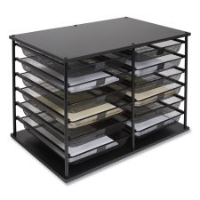 TRU RED Front-Load Enclosed Wire Mesh Horizontal Document Organizer, 12 Sections, Legal-Size, 24.65 x 15.59 x 16.3, Matte Black