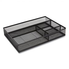 TRU RED Mesh Drawer Organizer, Four Compartment, 13.58 x 9.45 x 2.2, Black